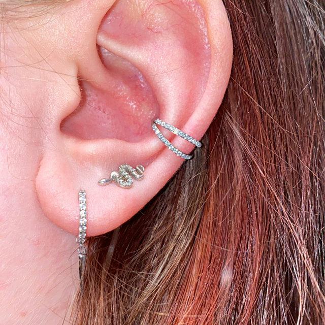 Oufer 20G Double Nose Hoop Conch Earring 316L Stainless Steel 4