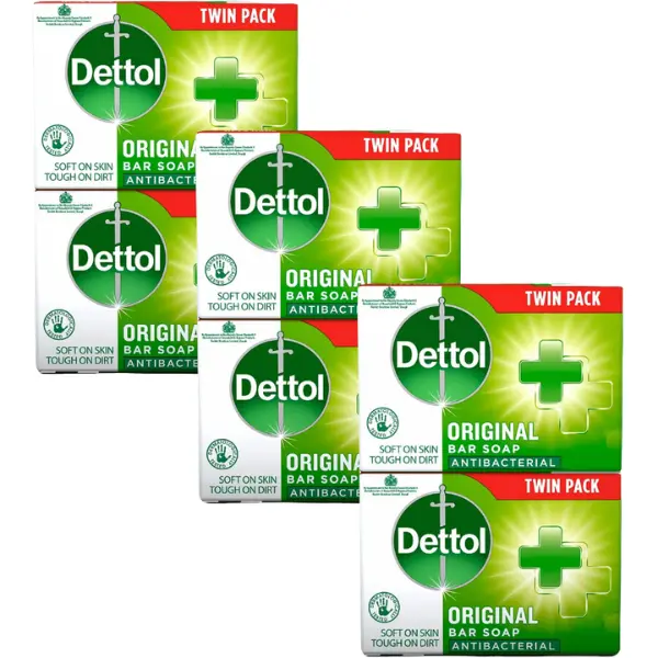 Dettol Antibacterial Original Soap Bar 100g, 6 Twin (12 Soap Bars) - 1 Pack