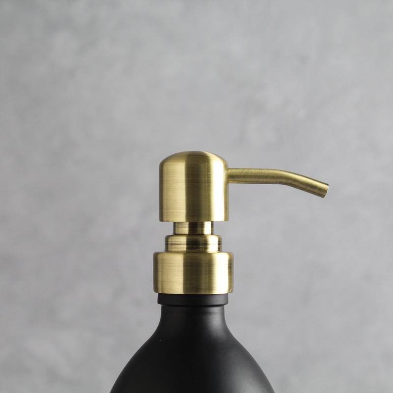Body Wash, Shampoo & Conditioner Matte Black Glass Set Labelled Bottle Lotion Pump Dispenser for Bathroom 5