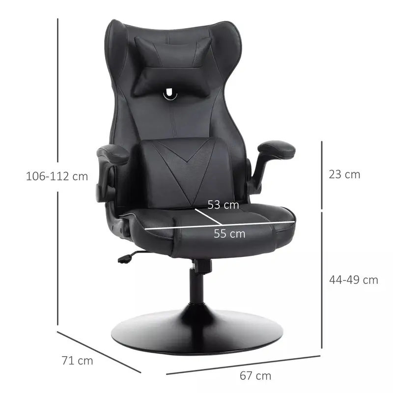 Black Ergonomic Leather Gaming Chair With Fixed Base - Take Your Gaming To The Next Level 2