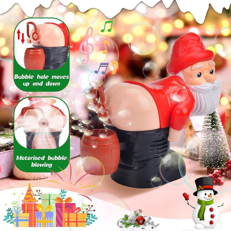 Product Introduction of Christmas Bubble Farting Santa Bubble Blower with Music and Light for Kids 3