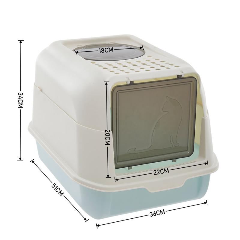 Lifeideas Large Fully Enclosed Hooded Top Entry Cat Litter Box With Scoop,Anti-Splash Kitten Litter Tray,Cat Toilet Cat Pan For Indoor Oudoor,Pet Supplies 8