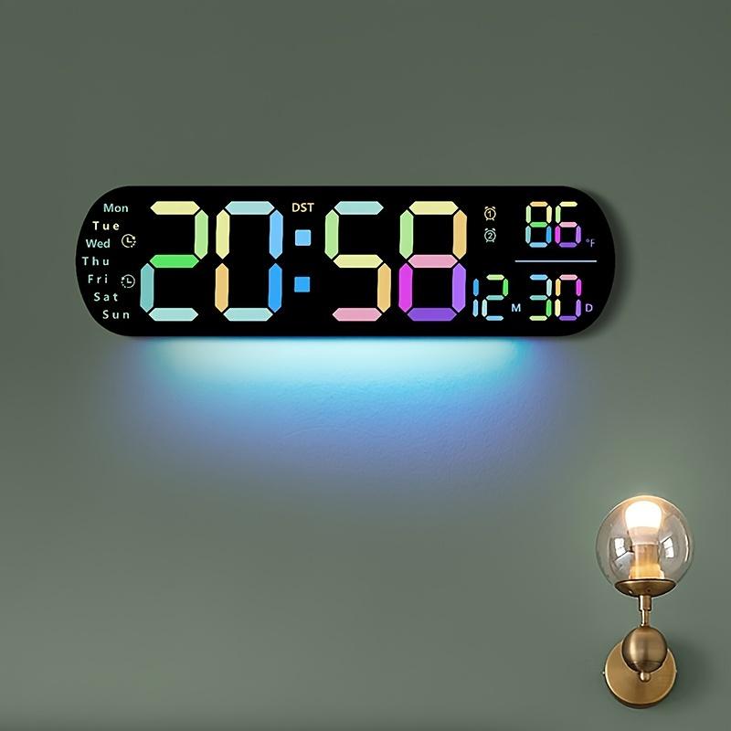 RAZZAQ MART SHOP Large Digital Wall Clock with Remote Control, Dual Alarm, DST, 10-Level Brightness, LED Night Light, USB Powered, Cordless or Plug-In Use, Ideal for Bedrooms, Living Rooms, or Offices (Batteries Not Included) 2
