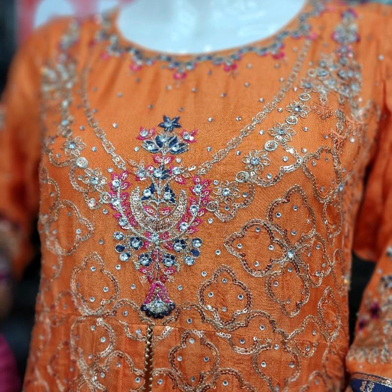 Nikah baraat mhendi dress latest design Womenswear Fabric Chiffon Original Long Sleeve Light Comfort Summer 5