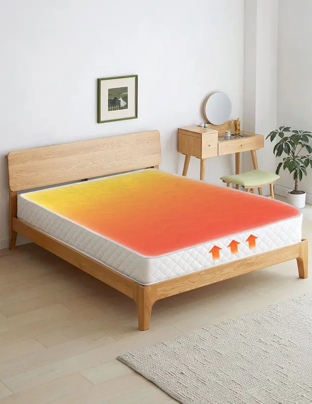 New Self Heated Thermal Mattress Topper – Warm Heat Reflecting Foil Heating Mattress Protector Pad – Microfiber Heated Mattress Cover Single Double Bed King Size Super King Small Double 0