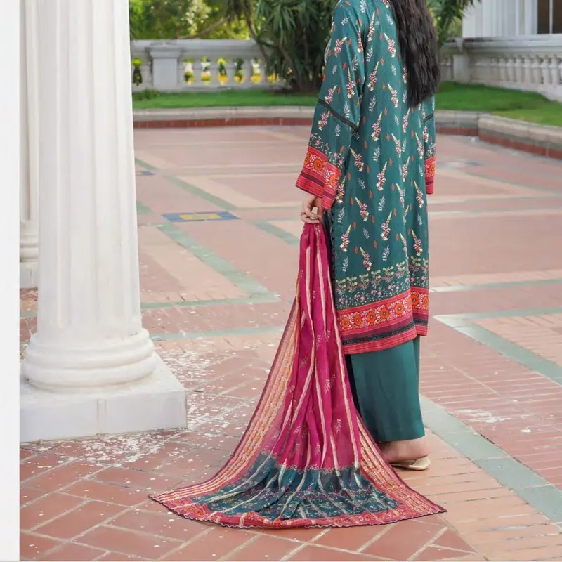 MLinen D3 021 Pakistani Ladies Shalwar Kameez Suit with Dupatta - Casual Womenswear Traditional Dress 2