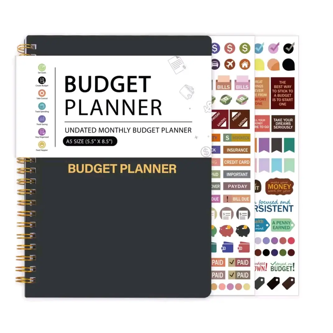 Travel Planning Notepad Budget Planner Organize and Manage Your Finances Effectively A5 Undated Notebook 100g Paper + Stickers