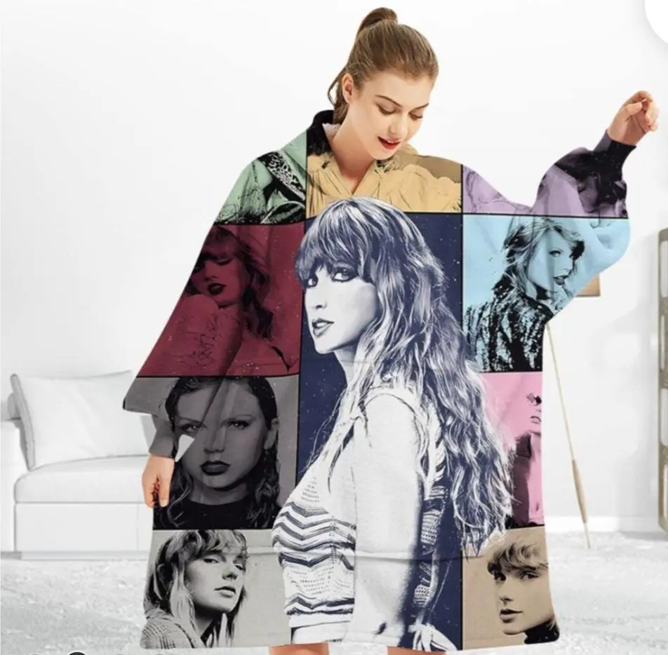 Taylor Swift Snuddie Snoddie Oversized Blanket Hoodie Fleece Blanket New