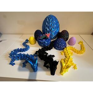 Mythical Crystal Dragon and Egg - Cinderwing3D - Decorative Decor Desk Table Ornaments Matte Set Shiny