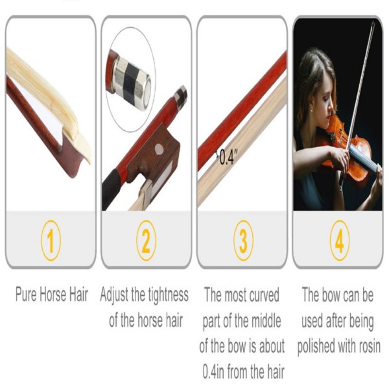 Product Introduction of YNIQUE 4/4 Acoustic Violin Set with Case, Bow, and Rosin (Black) 58