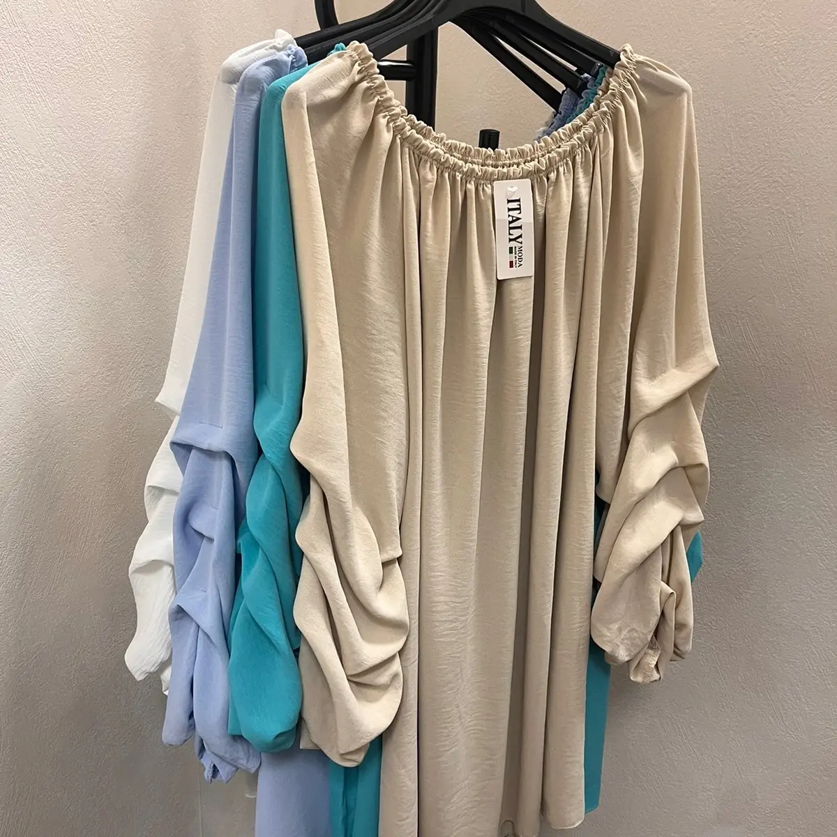 Flowy Comfy Spring Fashion Womens Blouse - Mp.uk Ruched Arm Top - Blouses, Shirts, Womenswear