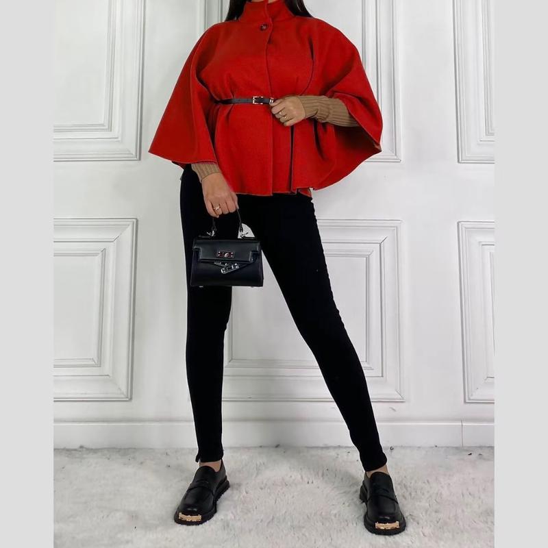 Belted Cape Coat | Women's Stylish Cape Jacket 5