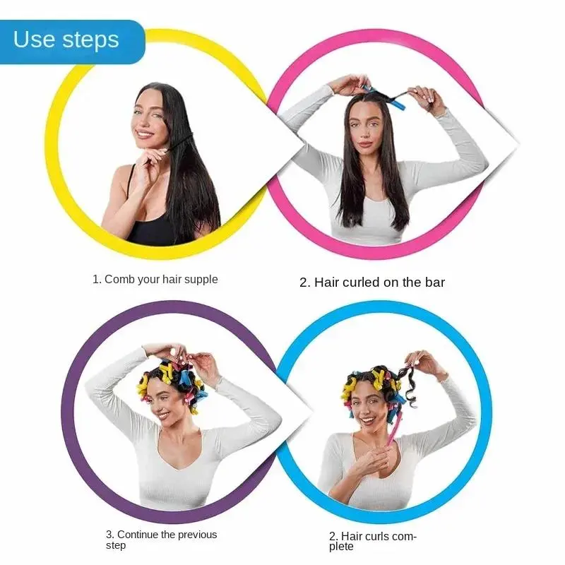 42 Pcs/Lot Heatless Curling Rod Soft Sponge Hair Curler Roller Foam Bendy Twist Curls Tool DIY HairStyling Hairdressing Tools 2