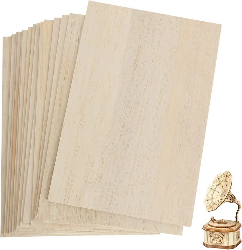 10 Pack 420 x 300mm Basswood Sheets, 3MM Craft Plywood Sheets, A3 Plywood Board 0