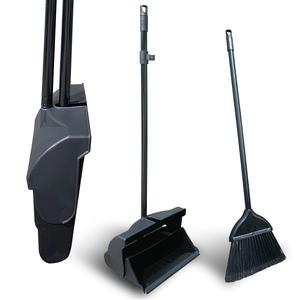Long Handled Dustpan and Brush Set - Black
