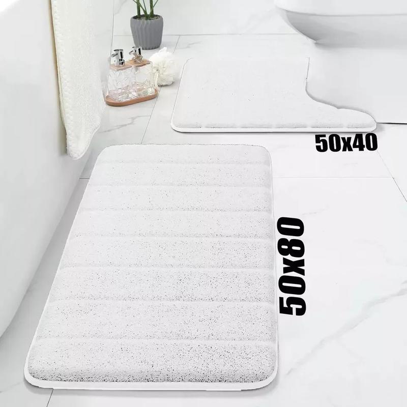 Non Slip Bath Mat Velvet Memory Foam Extra Large Bathroom Rug Water Absorbent Toilet Pedestal Mats Light 5