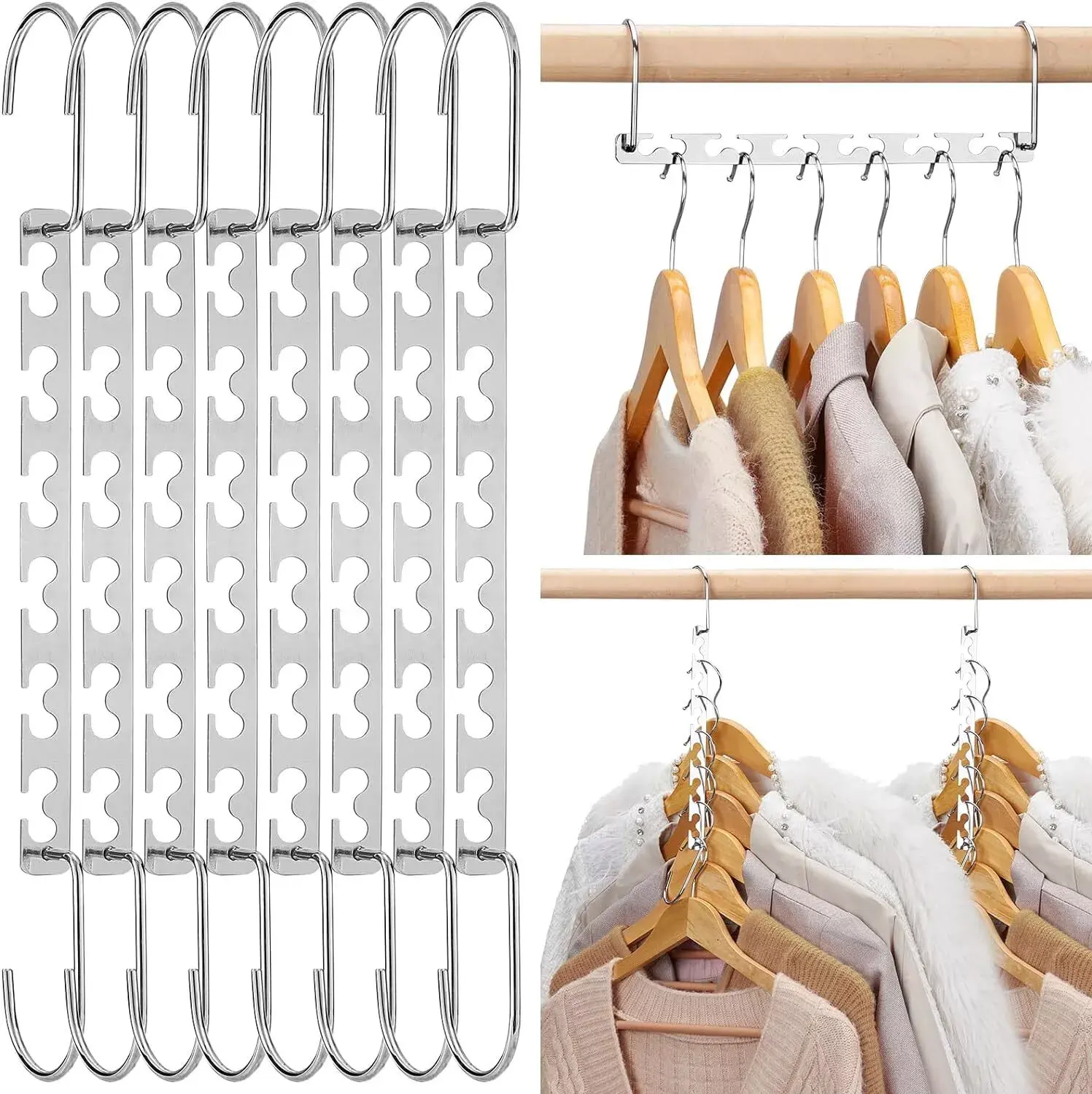 Space Saver Saving Metal Magic Hanger Coat Closet Clothes Wonder Organizer Hooks