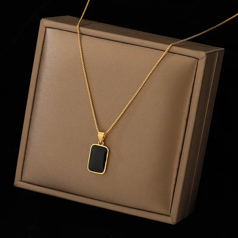 New Design 18.K Gold Electroplated Non-Fading Titanium Steel Necklace for Women couple jewelry neclace collection