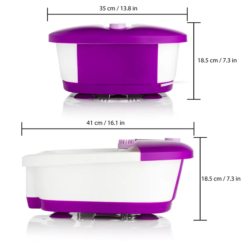 Sensio Spa Foot Spa Massager Pedicure Bath Nine accessories Pamper Your Feet with Heat Bubbles and Massaging Tools All In One Home Salon Therapeutic Massage Tub Pedicure Set White Purple 4