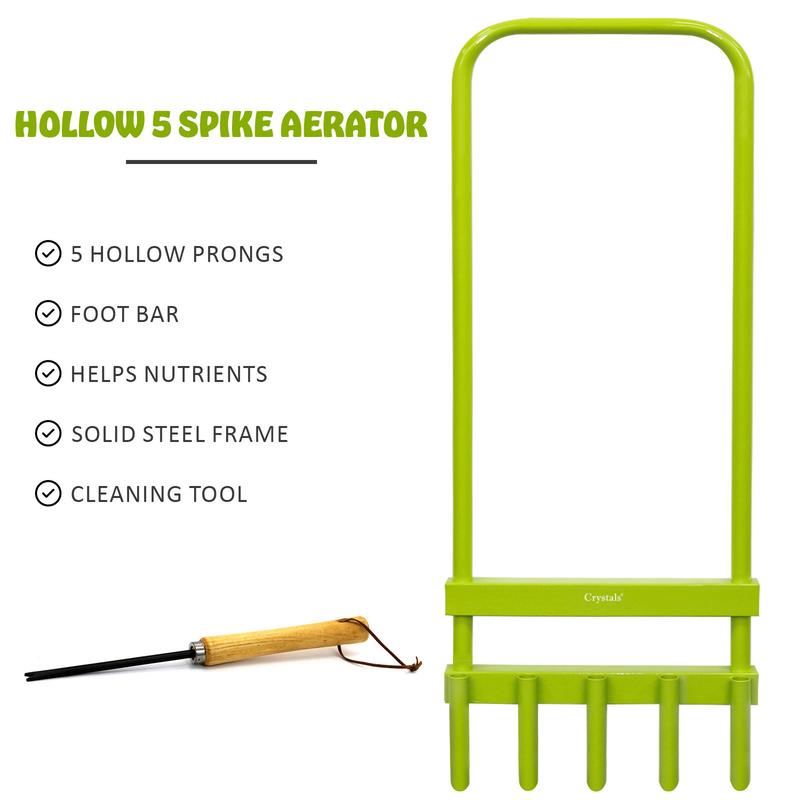 Hollow Tine 5 Spike Hand Lawn Grass Soil Aerator Outdoor Garden & Cleaning Tool 3