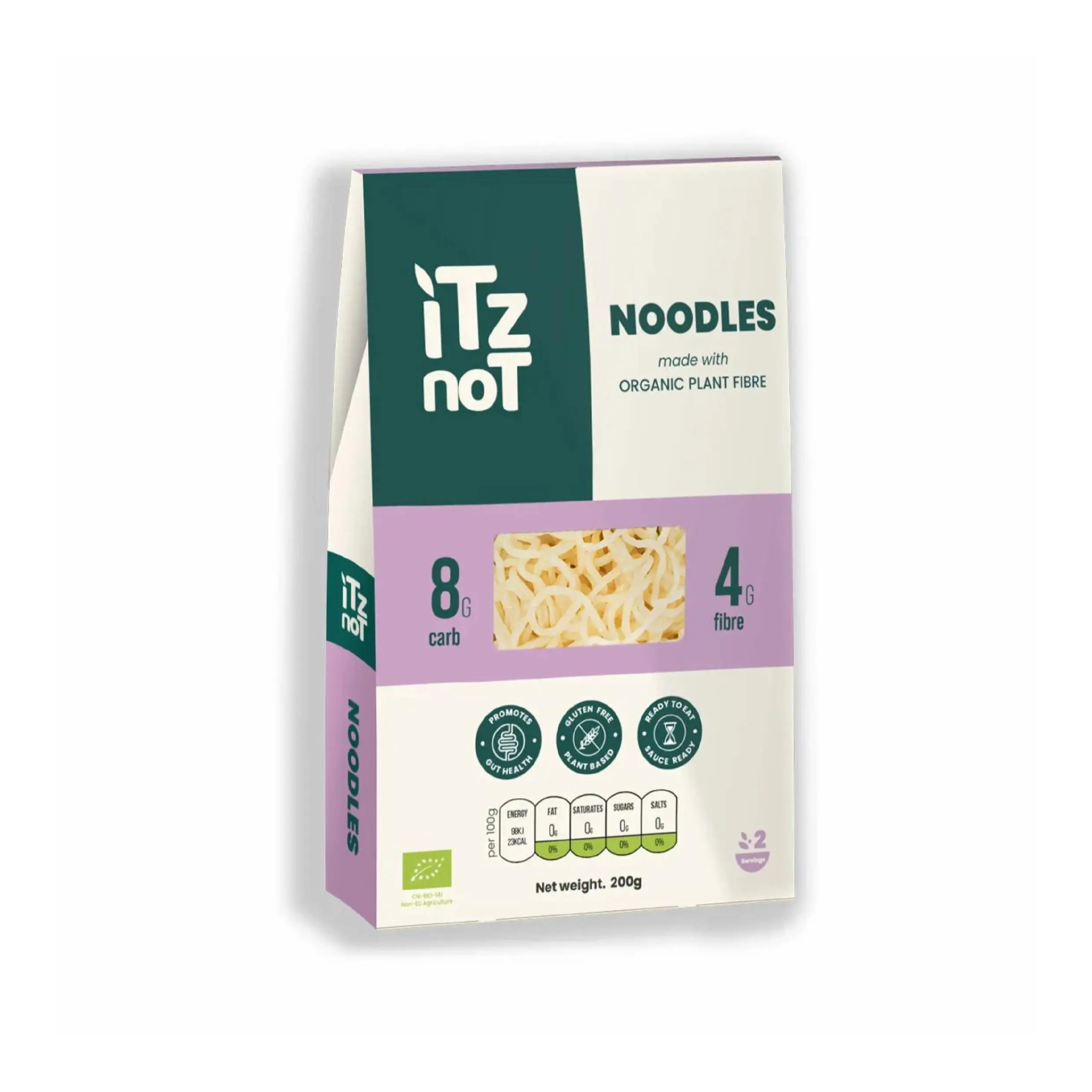 iTz noT Noodles 200g, Organic Plant Fibre Yam, Ready to Eat, Natural, Gluten Free, Konjac, Moyu, Glucomannan Premium Recipe, Keto Friendly