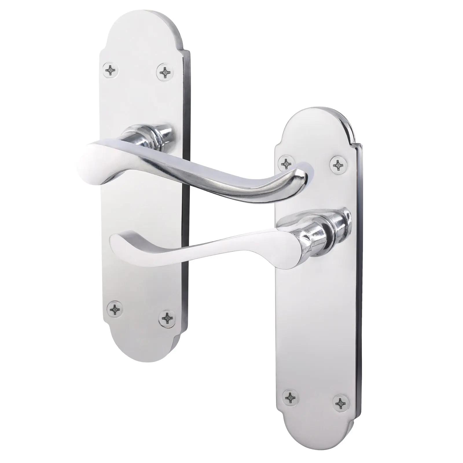 Victorian Rectory Polished Chrome Lever Door Handles - Latch
