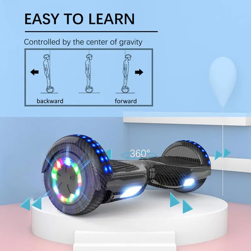 Hoverboard, 6.5"  Hoverboard with LED Lights/Bluetooth , For Adults and Kids 1
