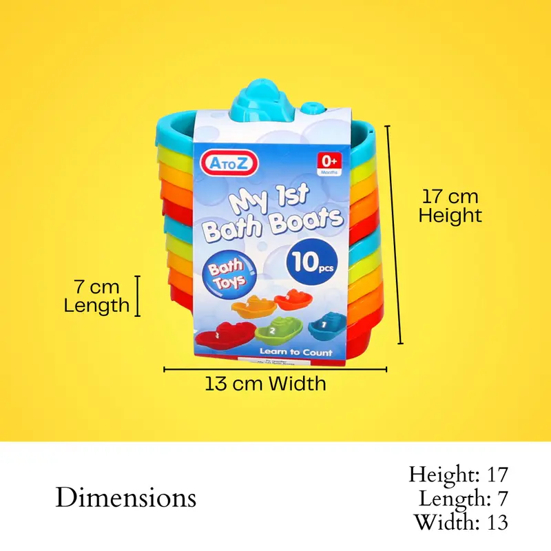Set of 10 Bath Boats with Numbers for Kids - Perfect for Bath Time Fun 4