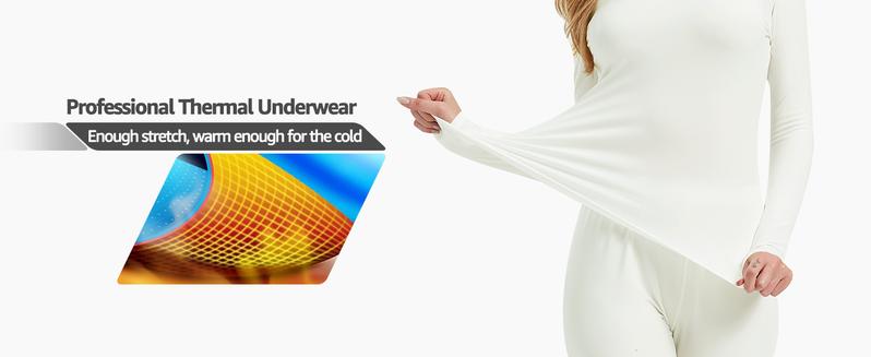 Product Introduction of Womens Thermal Underwear Set,Crew Neck Long Sleeved Base Layer Top & Leggings Multifunctional Home Thermal Base Layers for Sports Skiing Womenswear Comfort Basic Black Minimalist 4