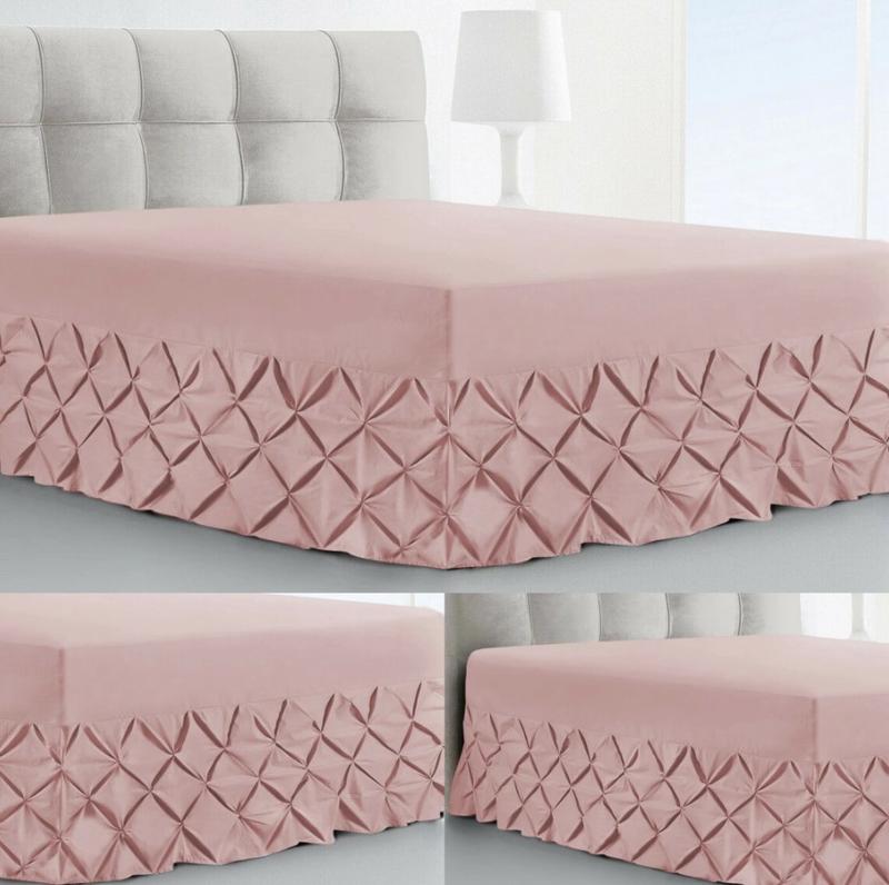 Luxury Pintuck Extra Deep Fitted Valance Sheet 100% Egyptian Cotton 200 Thread Count Single Size Bed Sheets 3