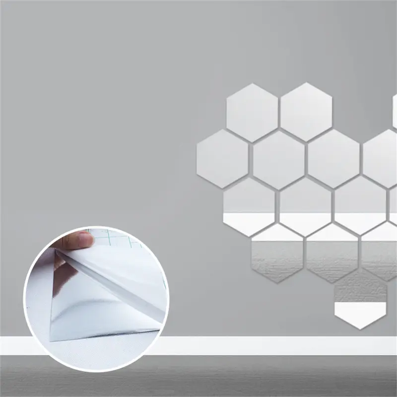 2m Large Mirror Wall Sticker Roll Self Adhesive Bathroom Room DIY Decor Stick On 6