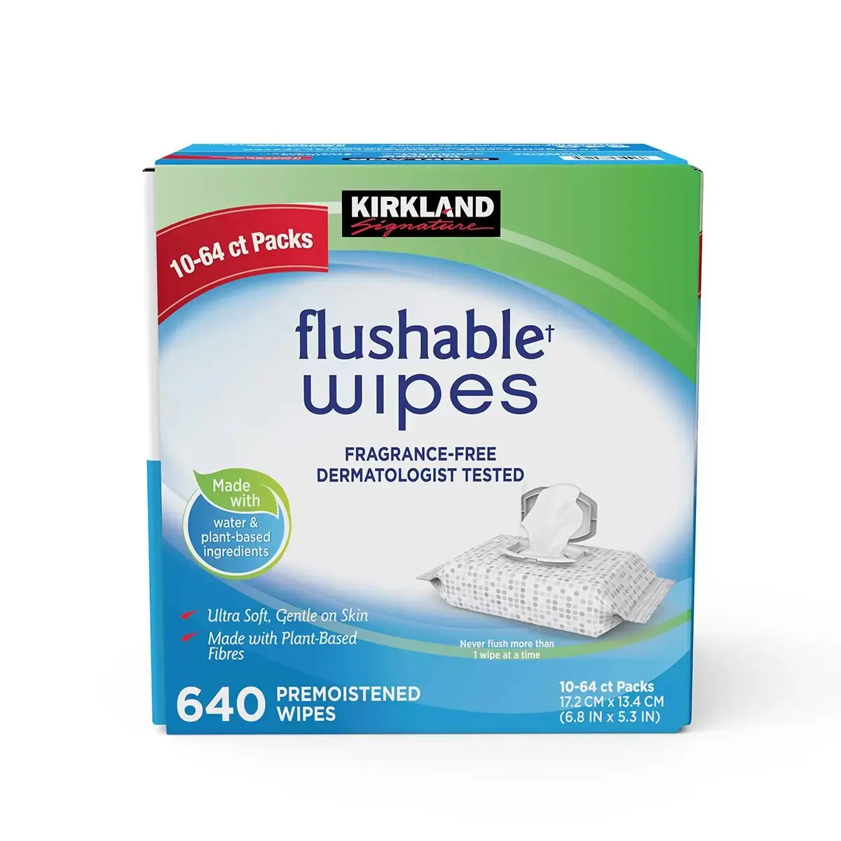 Kirkland Signature Moist Flushable Wipes, 640 Count Wipes Pack