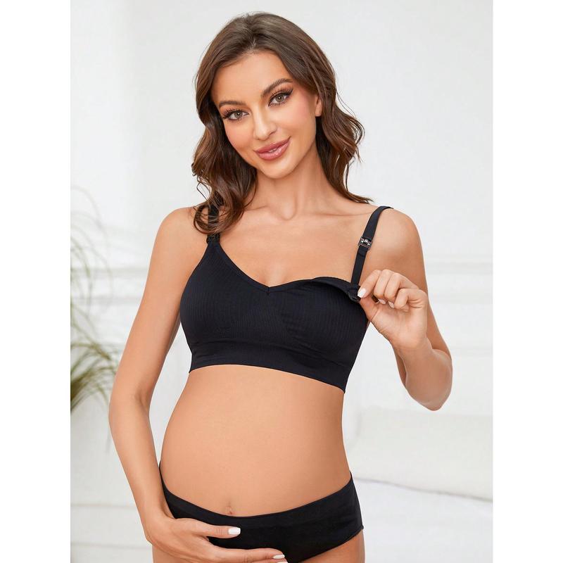 3pcs/Set Maternity Nursing Bras, Sexy Front-Snap Breastfeeding Brassiere, Comfortable Nursing Bra 3