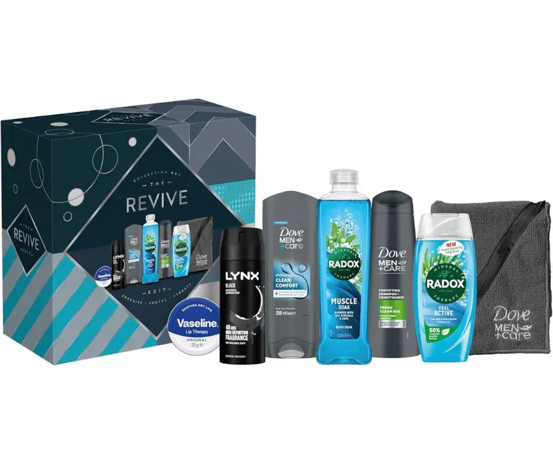 The Revive Edit Men's Body Care Collection Box - 7-Piece Gift Set for Him Hydrate 0