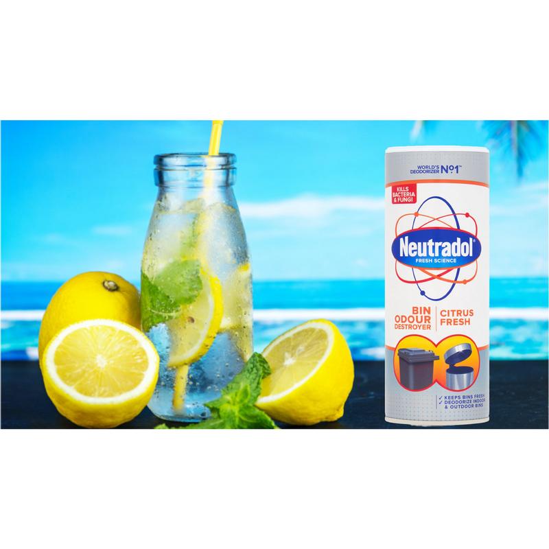 Neutradol Dust Bin Freshener Odour Destroyer Powder Citrus Fresh Fragrance 350g 6