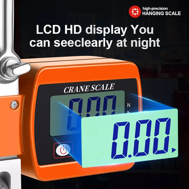 Electronic Hanging Scale Digital Crane Scale Precise Sensor, 0.05/500kg 1100lbs 4