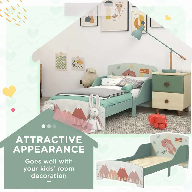 ZONEKIZ Toddler Bed Frame, Kids Bedroom Furniture for Ages 3-6 Years 3