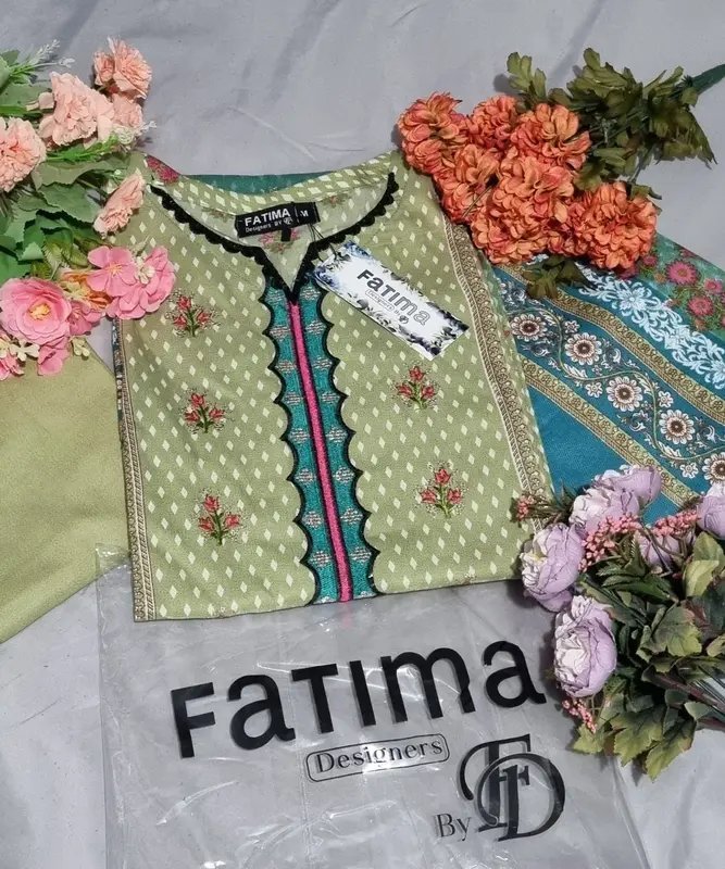 Readymade 3pc Fatima Designer Dhanak Sequence EMB With Wool Shawl 3 Piece Fancy Dhank Shirt With Wool Shawl 3 Piece Suit Embroidery Daman Bazo lace Border Matching Trouser Embroidered Long Sleeve Ethnic Shirt Matching wool Shawl Comfort Womenswear 6