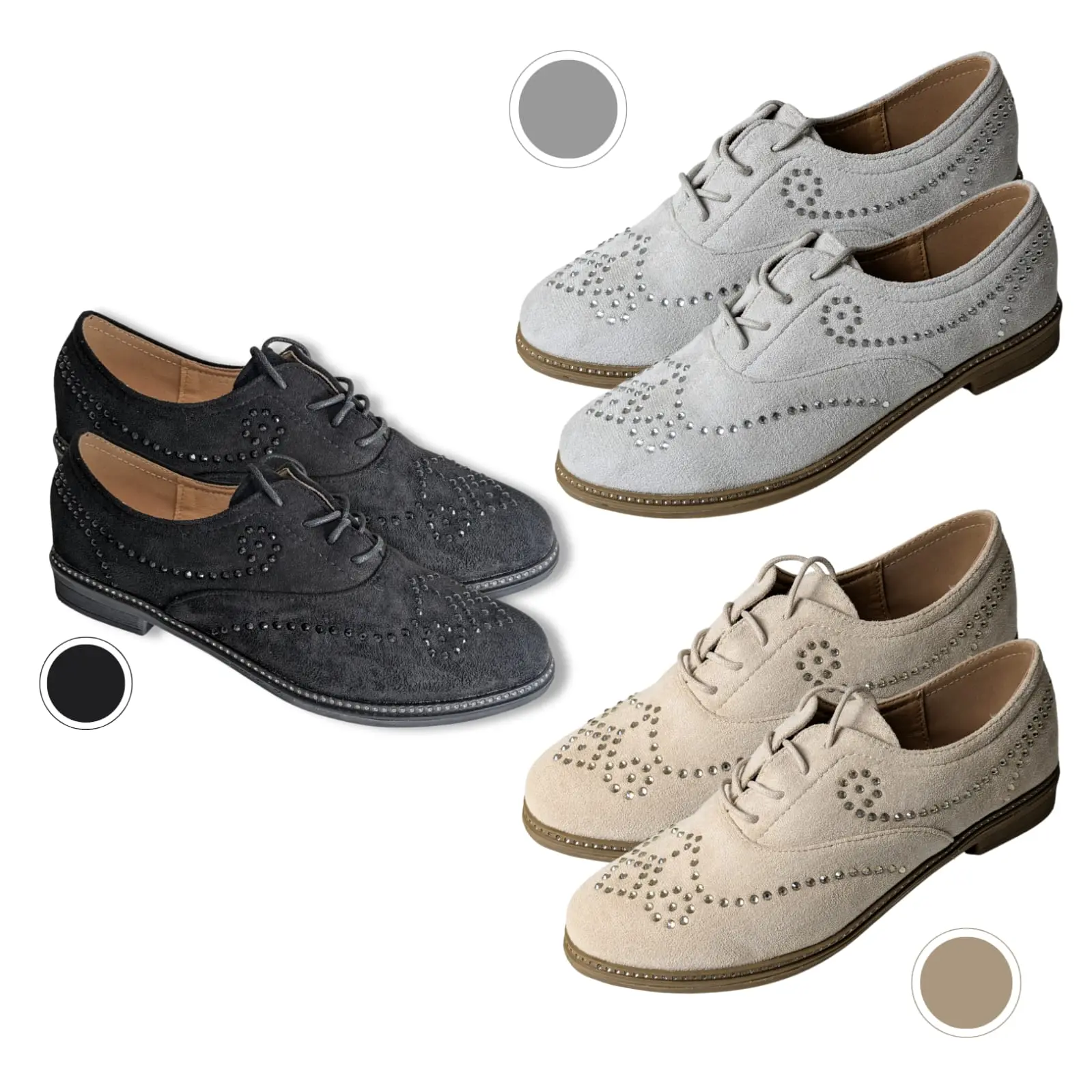 WOMENS STYLISH BOOTS LADIES PARTY DIAMANTE SPARKLY LOW ANKLE FAUX SUEDE OXFORD BOOTS SHOES LACE UP WORK FORMAL DANCE OUTDOOR WEDDING COLOUR GREY BEIGE BLACK COMFORTABLE SHOES EVENING WEAR SMART CASUAL SIZE 3-4-5-6-7-8 Footwear Girl Elegant Decor Nail Onyx