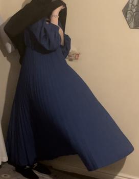 Product Review of Women's Solid Belted Pleated Dress, Elegant Bishop Sleeve Keyhole Back A Line Dress for Spring & Fall, Women's Clothing for Wedding Guest, Dresses for Women from W**a K**n 0