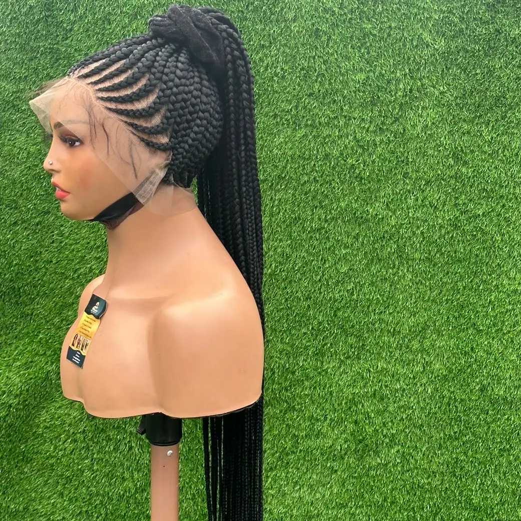 Full lace braided ponytail braidedwig