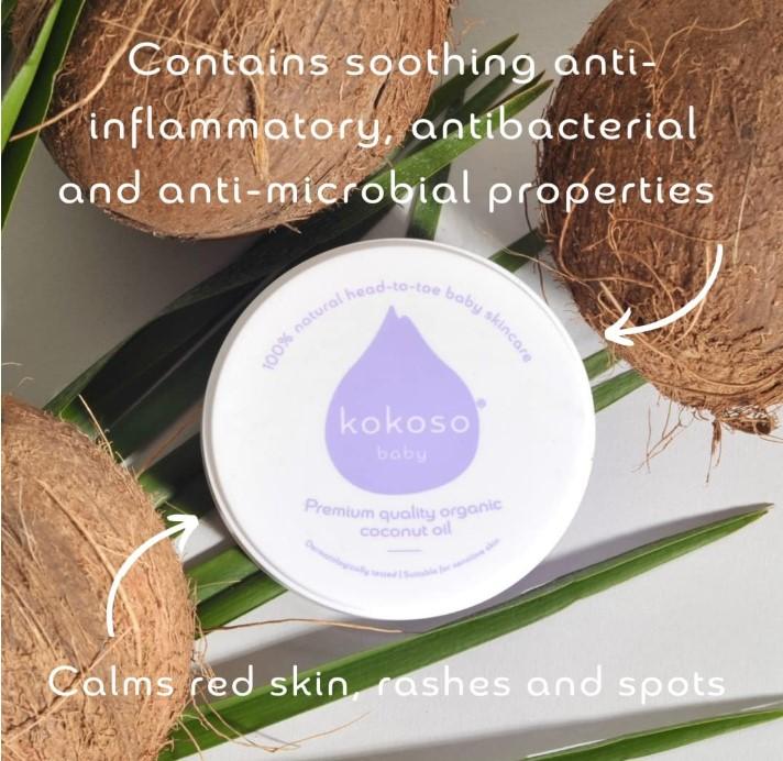 Kokoso Baby Organic Coconut Oil - Moisturising 100% Natural Baby Oil for Baby Massage, Dry, Sensitive and Normal Baby Skin - 200ml 4