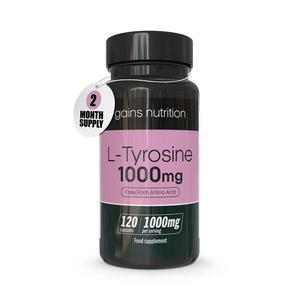 L-Tyrosine High Strength Amino Acid Capsules | 1000mg | 120 Capsules | 2 Months supply
