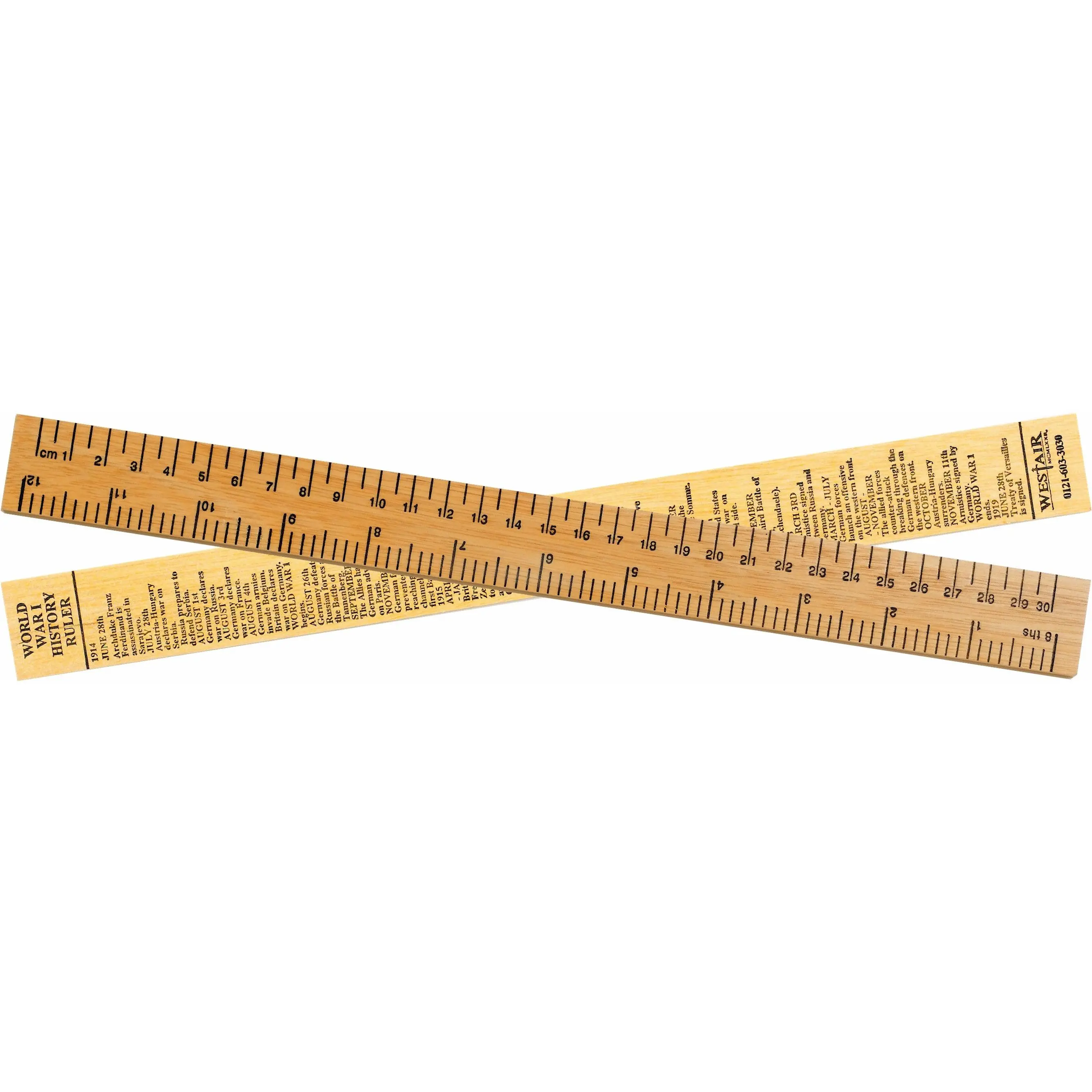 WW1 Wooden 30CM History Timeline Ruler