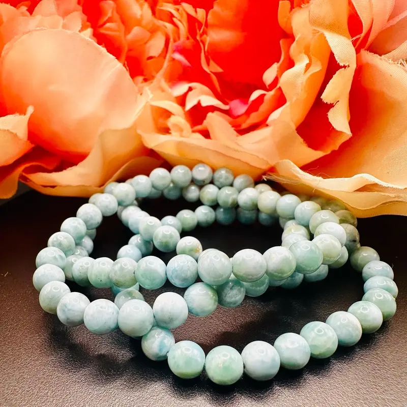RARE Larimar Crystal Bracelet - Intuition, Relaxation, Releasing Fears, Emotional Balance, Communication, Love - Healing, Meditation, Reiki 2