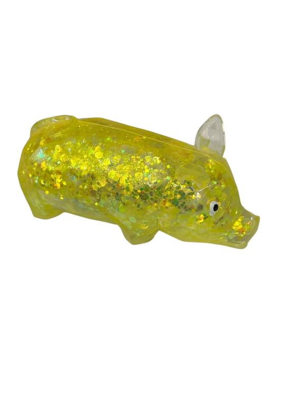 Glittery Pig  - Sugar filled -Squeeze Me - Squish Me - Random colour selected - Slowly oozes back to shape 2