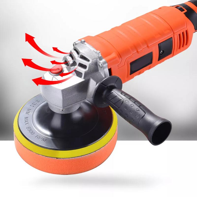 1580W Rotary 7" Dual Action Car Polisher Kit Orbital Polishing Machine Wax Pads 7