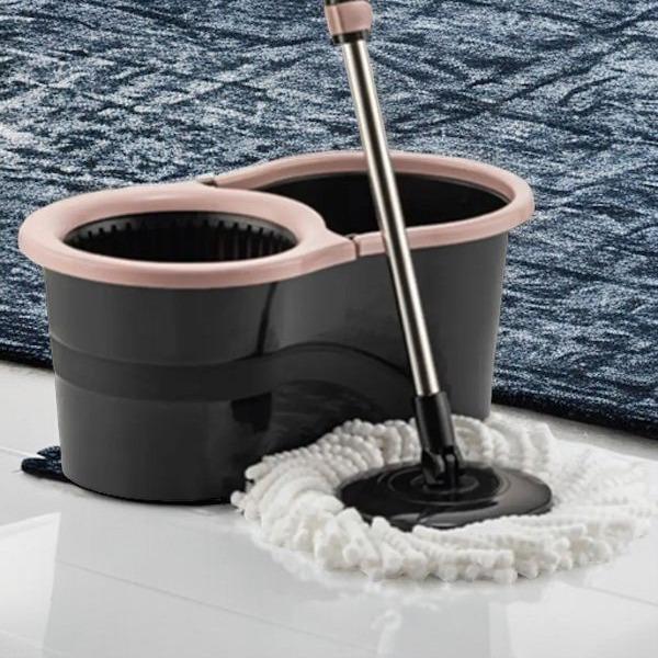 LIMITED EDITION 360° Mop Black Bucket Set Floor Magic Spin Microfiber Rotating Dry Head 2