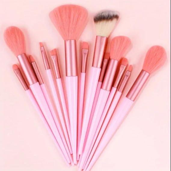 13-Piece Soft Fluffy Pink Makeup Brush Set - Foundation, Blush, Powder, Eyeshadow, Blending - Cosmetic Cosmetic 2
