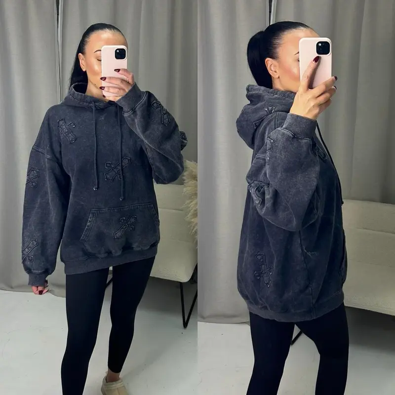 HOODIE CROSS Hoodie Fleece Lined Super Soft Comfy Jumper Top - H-1087 1